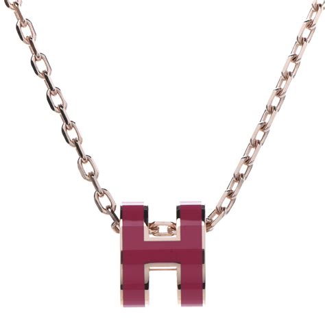 hermes lacquered rose gold pop h pendant necklace black|hermès pop h necklace gold.